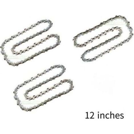 PA Lot de 3 Chaîne de Tronçonneuse pour Guide-Chaîne de 12\\" (30 cm). 45 Maillons d\'Entraînement. Compatibles avec Dolmar. Echo. Bosch. Einhell et autres (1/4)