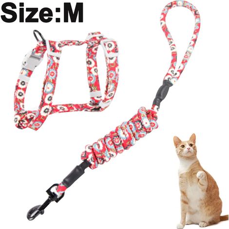 Verstellbares Haustiergeschirr mit Leine für Kaninchen/Katzen/Kätzchen, verstellbares Halsband für kleine Hunde (1/3)
