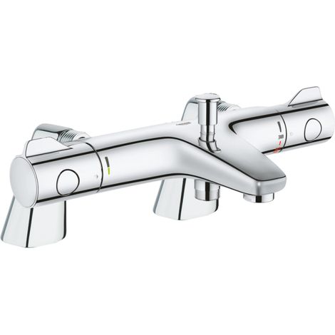Mitigeur thermostatique de baignoire – Finition chrome brillant – Technologie GROHE TurboStat – Limite de température 38°C – Poignées ergonomiques (1/5)