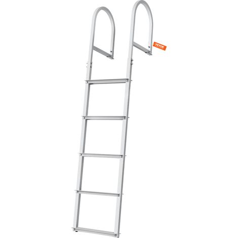 VEVOR Scaletta per Pontile, 5 Gradini Rimovibili, Scaletta per Pontone in Lega di Alluminio Portata 500 libbre 226 kg, Scaletta Antiscivolo Gradino 78 mm Scala per Imbarco Barca, Lago, Piscina, Stagno