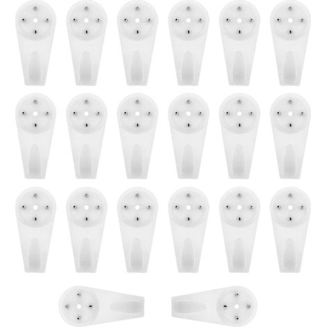 Lot de 20 supports pour cadres photo, charge maximale 5 kg, sans traces, blancs (1/5)