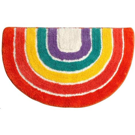 Tapis De Bain Demi-Rond - Microfibre - Antidérapant - 50 X 80 Cm - Pour Salle De Bain Cuisine Couloir - 1 Pièce