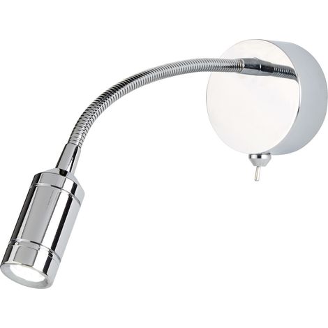 Lampada da parete a LED in acciaio inox cromato Braccio placcato luce mobile Luce notturna (1/5)