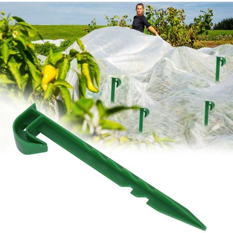 10 picchetti di fissaggio in plastica per teli di controllo delle erbacce, reti di protezione del terreno e reti ombreggianti in giardino, 10 pezzi (1/4)