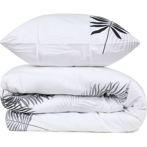 Funda nórdica, funda nórdica, ropa de cama Set Gris Blanco (1/2)