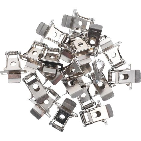 Clips de Fixation à Ressort pour Lampes Encastrées, 20 Pièces, Légers et Faciles à Insérer, en Fer Argenté, pour Spots et Panneaux Lumineux (1/5)