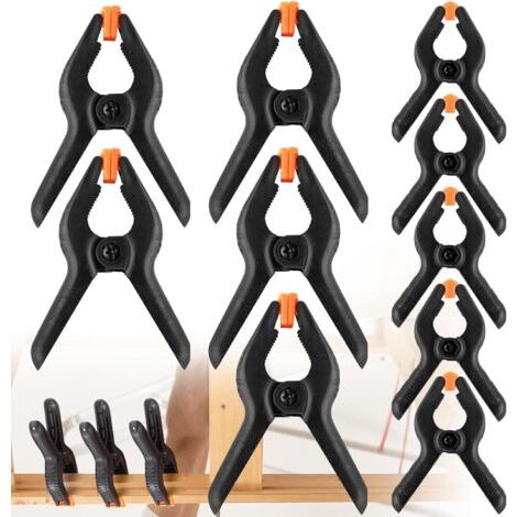 10 Stück Nylon-Federzwingen für die Holzbearbeitung, DIY-Werkzeuge, Schraubzwingen, für Holzbearbeitung, Fotografie, Kunst, Handwerk (5 Stück 7,6 cm + 5 Stück 5,1 cm) (1/5)