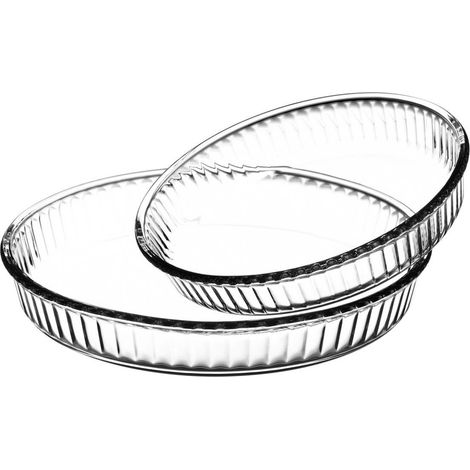 Lot de 2 plat à tarte en verre 26cm et 32cm (1/4)