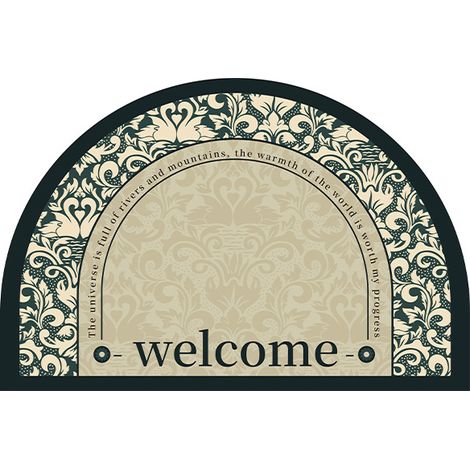 Tapis de porte demi-rond intérieur et extérieur, antidérapant et absorbant, 50 x 80 cm, lavable, idéal pour l'intérieur, l'extérieur, la chambre, la cuisine, l'entrée et le couloir. (1/3)