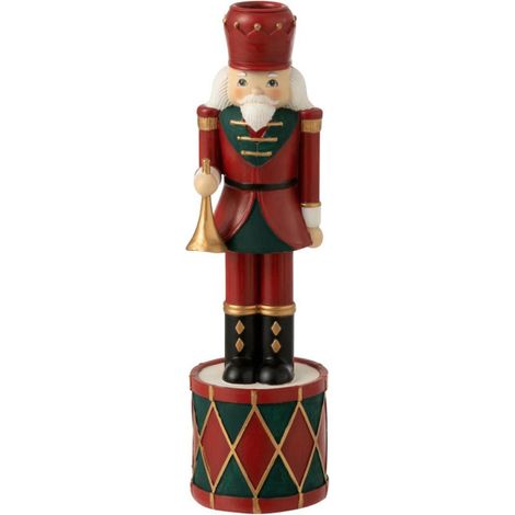 Bougeoir de Noël "Casse-Noisette" 25cm Rouge (1/4)