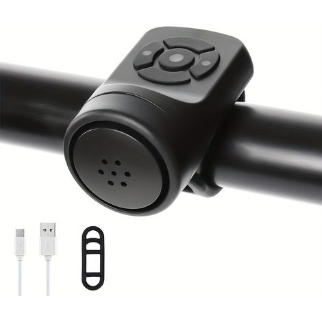 Klaxon électrique de vélo de 120 décibels avec alarme antivol, chargement USB et accessoires pour vélo (1/5)