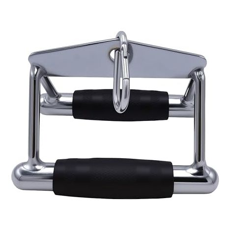 Barre de traction latte, barre de presse rotative, corde à triceps, poignée en D double poignée pour entraînement de poids, accessoires de machine à câble avec poignées en caoutchouc (1/5)