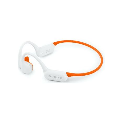 Casque de sport sans fil à conduction osseuse Muse M-238 BCW avec lecteur MP3 Blanc et Orange