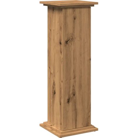 Piédestal avec rangement fonctionnel 31 x 30 x 90 cm design moderne trois niveaux en bois d'ingénierie chêne artisanal (1/5)