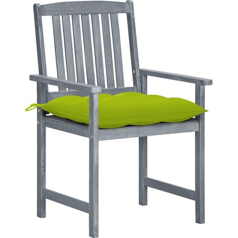 Lot de 4 Chaises de jardin et de camping avec coussins, Chaises de relaxation, Gris Bois d'acacia massif OIB7549E (1/5)
