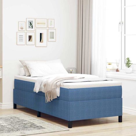 Boxspringbett Blau 80 x 200 cm Cordstoff