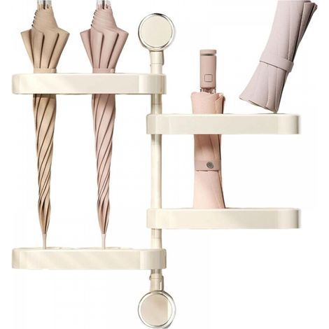 Porte-parapluie d'intérieur, support de rangement mural pour parapluie, économise de l'espace, pas besoin de percer des trous, angle pliable et réglable, (1/5)