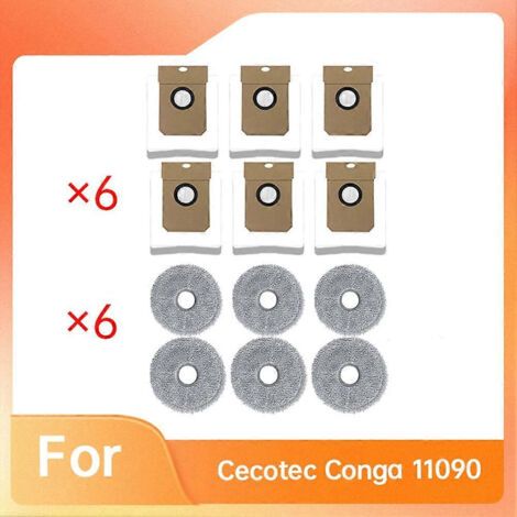 NALOOKAMIC Accessoires pour balai Cecotec Conga 11090 : élimine 99 % des bactéries, chiffon de nettoyage, sac à poussière. (1/4)