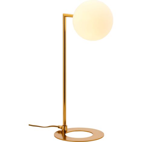 Lampada da tavolo moderna oro sfera bianca G9 Jupiter (1/3)