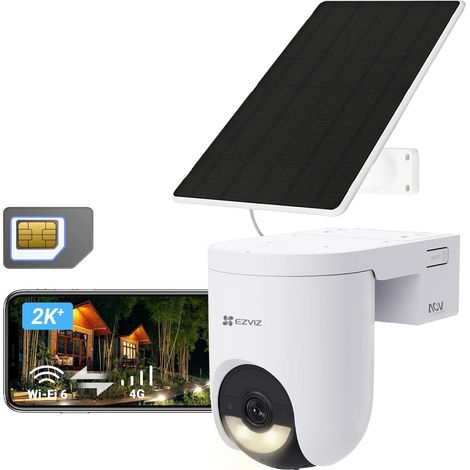 4G LTE Wireless WiFi Surveillance Camera with Solar Panel 2K+, SIM Card Included, 4G/Wi-Fi Basc.Auto, ModeAOV, Human/Vehicle Detection, 360° PTZ, Night Vision Colour, HB8 Lite 4G (1/5)