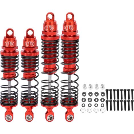 4 amortisseurs métalliques RC avant et arrière pour TRAXXAS / SLASH 1/10 voitures RC rouges (1/5)