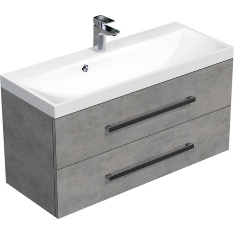 Naturel Mobile bagno con lavabo Natural Cube Way 100x53x40 cm in cemento (CUBE2100ZBE)