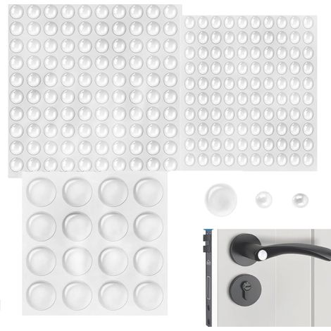 216 Pièces Transparente Pieds Adhésifs, 8/10/20mm Patin Silicone Transparent, Amortisseur Butée Autocollants, Ronds Patin Antiderapant Antibruit, Tampon Amortisseur pour Portes, Armoires, Clavier (1/5)