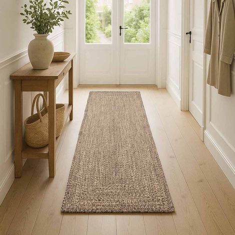 Maison Exclusive - Tappeto da Area Naturale e Nero 80 x 150 cm Juta (1/5)