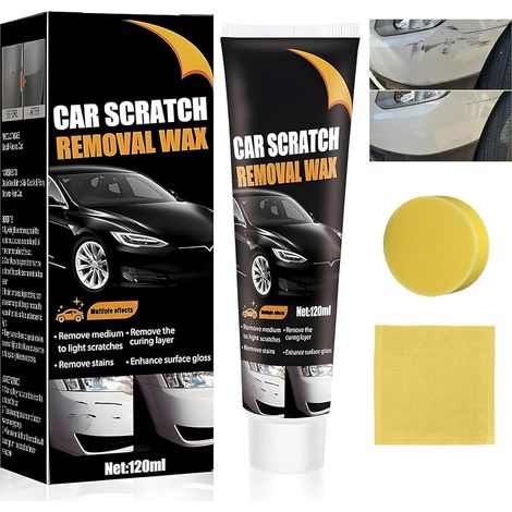 Enlève Rayures de Voiture avec Éponge, Cire Enlève Rayures Nano Polix, Pâte de Réparation de Peinture de 120 ml pour Différentes Surfaces de Voitures (1/5)