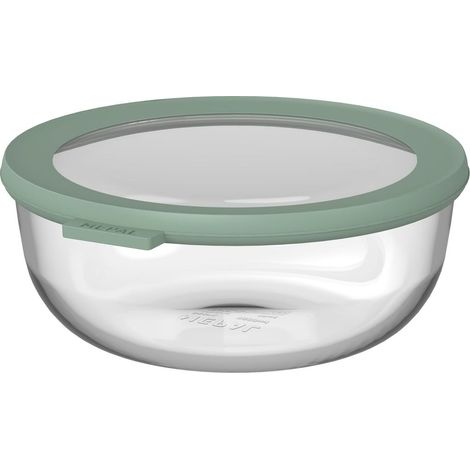 Boîte de Conservation Ronde en Verre - Résistant à la Chaleur - Convient pour Four, Micro-ondes, Congélateur et Lave-vaisselle - Boite Alimentaire Verre - 1200 ml - Nordic sage (1/5)
