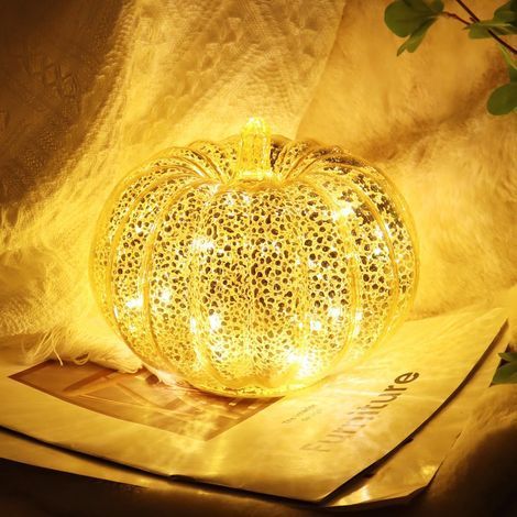 Lanterne Citrouille Décoration Halloween,Décoration avec Lumières LED,Citrouille Décorative d'Halloween,Decoration Automne Citrouille de Décoration,pour Interieur Extérieur Halloween Déco (1/5)