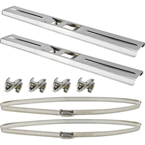 Support de Montage Réglable de 30 cm, avec Deux Pinces Réglables de 20 cm, Matériau du Support de mât en Acier Inoxydable, Convient pour les Caméras de Surveillance, extérieur (argent) (1/5)