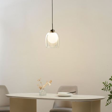Suspension cloche et boule blanche - Calypso (1/5)