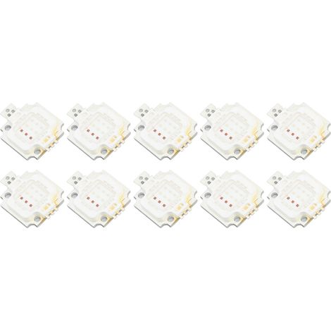 Ortviai 10 x LED COB RGB 10 W – Panneau Lumineux Intégré pour Éclairage DIY, Lampes de Scène, Culture Végétale et Signalétique (1/5)
