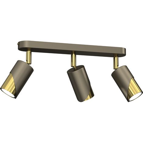Rampe 3 spots orientables doré GU10 15W Shift Luminex