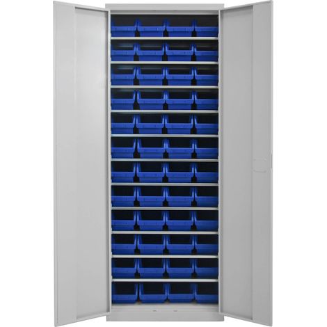 ADB Werkzeugschrank blau Werkstattschrank Metallschrank mit 48 Sichtlagerkästen (1/4)