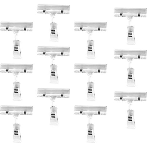 PACKOVE Clips de fixation transparents pour étiquettes prix, lot (1/5)