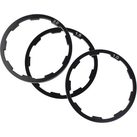 Entretoise de moyeu 1 mm + 1,5 mm + 2 mm, rondelle Robuste pour réglage du pédalier de vélo, Volant d'inertie, vélo de Route, VTT (1/2)