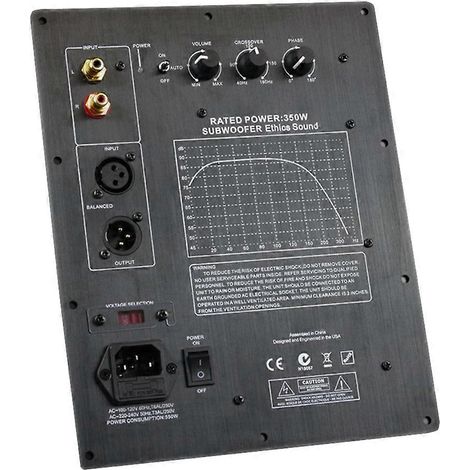 Carte d'amplificateur numérique actif mono Hi-Fi 350 W pour caisson de basses haute performance, 220 V, système audio domestique Pure Bass, prise européenne