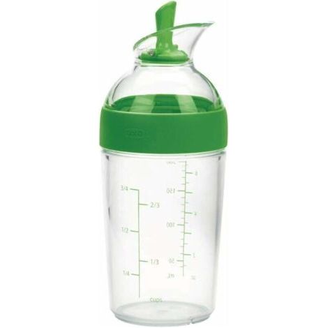 Good Grips – Shaker à vinaigrette compact - Shaker pour sauce salade - Bouteille transparente - verte (1/5)