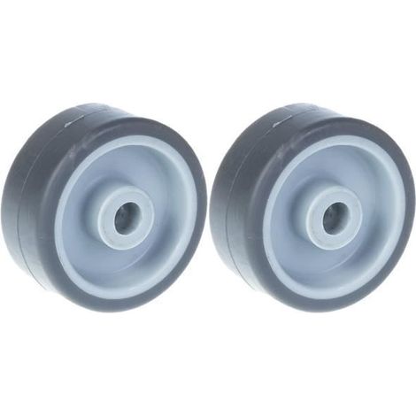 Wheel - 50 mm - Gray rubber - Plastic center - Capacity 80 kg - Pack of 2