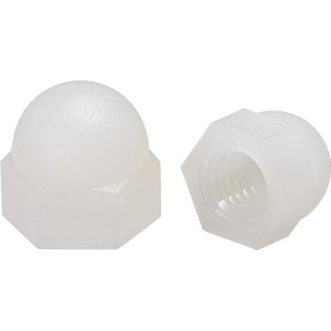 M5 Écrou Borgne Hexagonal Dôme Tête Clous pour Vis Boulons Nylon Blanc 20 Pcs (1/3)