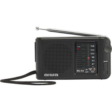 RADIO FORMATO MINI AIWA RS-44 BLACK POCKET ALTAVOZ INTEGRADO SISTEMA ETS ANALOGICO (1/4)