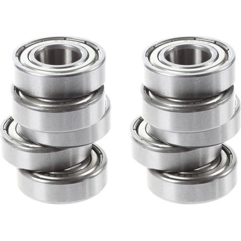 6002Z Roulements à Billes Métalliques Blindés 15 x 32 x 9 mm 10 Pièces, Argent (1/2)