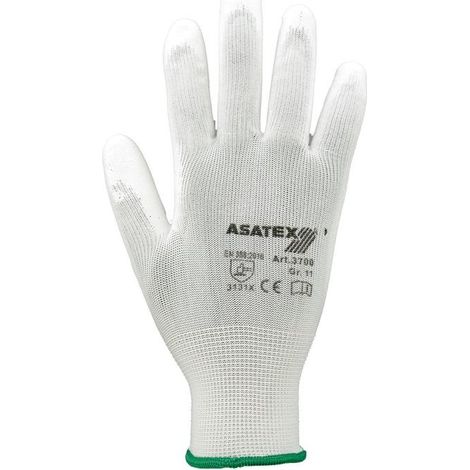 Gant taille 10 blanc EN 388 catégorie EPI II nylon avec polyuréthane (1/4)