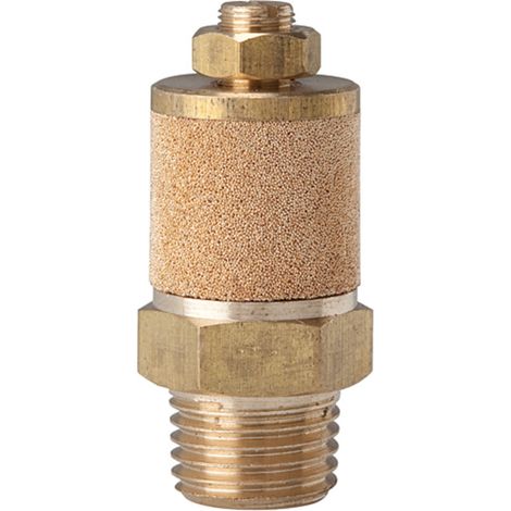 Riegler Schalldämpfer, Sinterbronce/MS, Abluft einstellbar, M5, SW 8 (1/4)