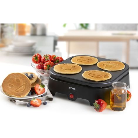 Crepeseisen Crêpe & Pancake Maker, 4 Party Gesichter Ø11cm, 27x27cm - 600 Watt (1/5)