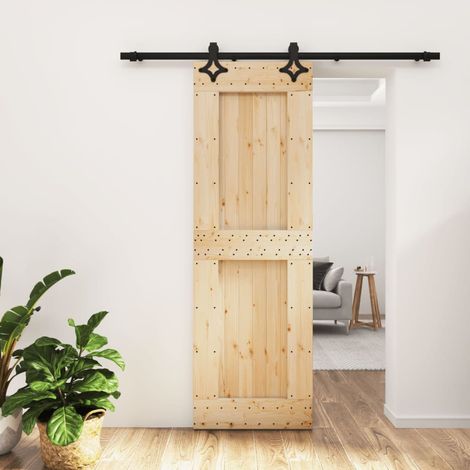 Puerta corredera con herrajes madera maciza de pino 70x210 cm vidaXL (1/5)