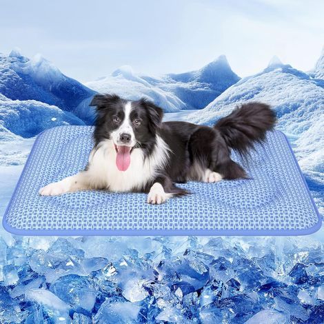 Extra dicke Kühlmatte für Katzen 110 x 80 cm, PCM-Beschichtung, thermochrome Kühlmatte für Hunde, länger anhaltende Kühlung, doppelseitiges Design, tragbar, wasserdicht. (1/4)