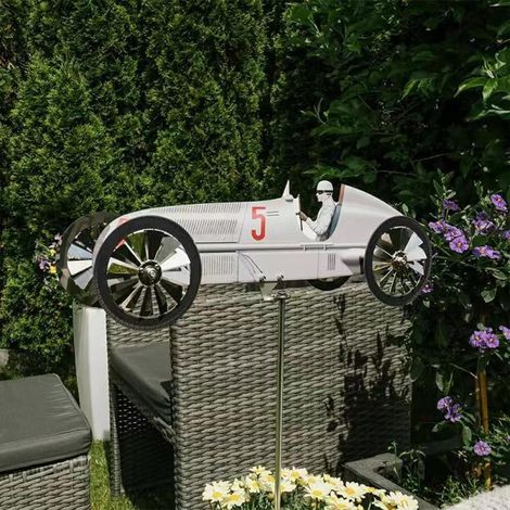 Molino de viento de hierro forjado para jardín, elemento decorativo para exteriores, ideal para césped y jardín. (1/5)